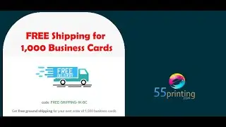 FREE Shipping for 1,000 business cards at 55printing.com