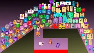 All Numberblocks VS Wonderblocks Marbles Tournament in Algodoo - Learningblocks Marble Race