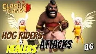 Clash of clan - HOG RIDER + HEALERS ATTACK (MINDBLOWING GAMPLAY)