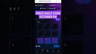 ONUS Daily Code Today October 04 - 2024 | Onus Tap Tap Tap Daily Rewards