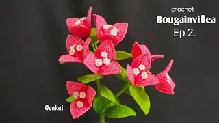 Crochet flower |Crochet Bougainvillea flower Ep2. Leaves🌿 #crochetflower  #crochet #tutorial