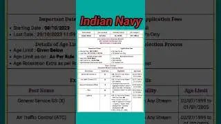 Navy SSC officer Requirement 2023 | Indian Navy New vacancy | Navy SSC officer New vacancy