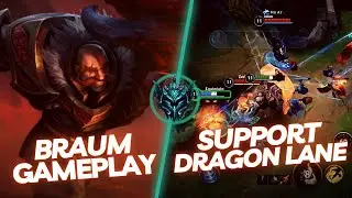 BRAUM GAMEPLAY - SUPPORT DRAGON LANE - RUNES & BUILDS - LEAGUE OF LEGENDS WILD