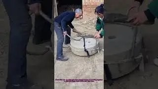Moving Heavy Stone Slab With Sticks: Old-School Rural Hack #RuralLifeHacks #TraditionalMovingTricks