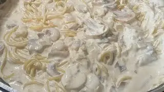 Espagueti Blanco Con Champiñones, Una Bomba de Sabor!