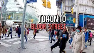 Toronto Downtown Bloor Street Walking Tour ,Canada 4K November 2021