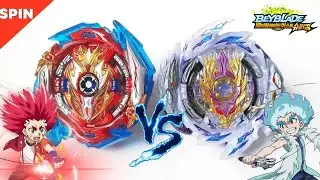 【Infinite Achilles VS Rage Longinus】 Beyblade Burst Sparking 베이블레이드 슈퍼킹 인피니트 아킬레스 VS 레이지 롱기누스