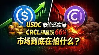 CRCL 暴跌 66%,  USDC 市值还在涨：市场到底在怕什么？#Circle #CRCL #USDC