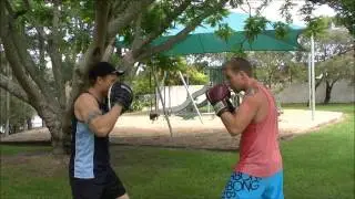 double slip punch & elbow combo - Blue Spartan PT