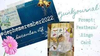 #dephemerember2022 🌟 day 6 Feathers bingo card Junk Journal