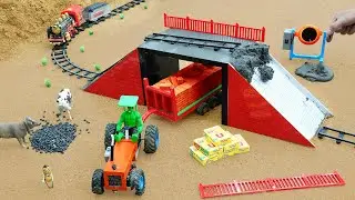 DIY Truck Science Project Builds Strong Concrete Overpass with Metal Railings for Trains