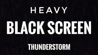 BLACK SCREEN Super Heavy Rain & Thunder on Neon Roads 🌧️⚡ Dark Night Ambience for Sleep & Focus