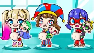Sono Stata Adottata da Ladybug, Harley Quinn e Pomni | Avatar World