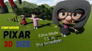 Pixar SIZE Comparison 3D || Biggest Characters of Pixar Animations