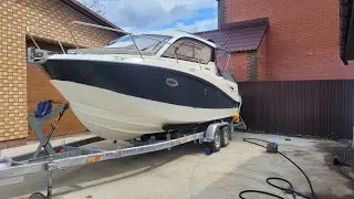 Подготовка и первый спуск семейного судна  Quicksilver 705 с мотором Mercury 150