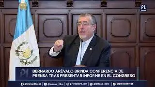 Bernardo Arévalo brinda conferencia de prensa tras presentar segundo informe en el Congreso