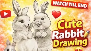 Two Cute Rabbits Drawing ✏️🐇 | Easy Pencil Sketch | Viral Art#animalart #pencilsketch #rabbit 