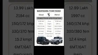 Thar ROXX diesel vs thar ROXX petrol | Mahindra Thar ROXX varient price | Mahindra Thar ROXX varient