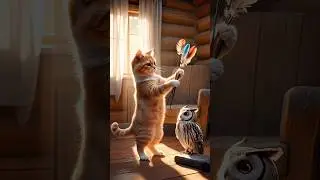 True friendship between owl and cat #cartoon #shortvideo #youtubeshorts #ytshorts #animation