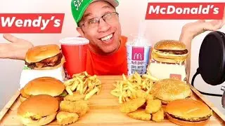 ASMR &bull; Wendy&rsquo;s &bull;  vs &bull;  McDonald&rsquo;s Mukbang ! 먹방 &bull; Eating show