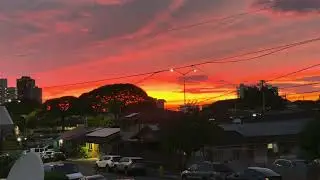 Honolulu City View Sunset - Oahu, Hawaii