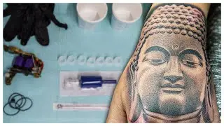 Buddha Portrait | Realism Hand Tattoo by Elias Mora Arte