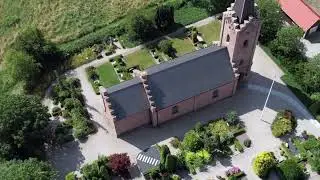 Over Hadsten Kirke Fra Luften