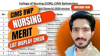 CIMS Bahawal Pur Nursing Merit List Display|Cmh bwp nursing merit list 2024|Nursing Merit List|Bsn