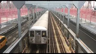 BMT Jamaica Line: (J) (M) (Z) Train Action @ The Williamsburg Bridge (R42, R160A-1, R179)