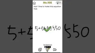 Brain Out Can you pass it   No  102 Add 1 line to make this equation true #brainoutcanyoupassit