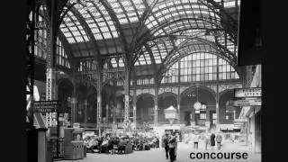 Old Penn Station New York City with aerial & skyline views of Manhattan & Empire State Building etc.