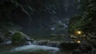 Peaceful Forest River Sounds | Dark Screen Sleep Aid | Meditation & Relaxation | 3 Hours
