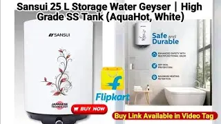 Sansui 25 L Storage Water Geyser | High Grade SS Tank (AquaHot, White)