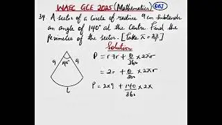 WAEC GCE 2025 | MATHEMATICS | Question 34