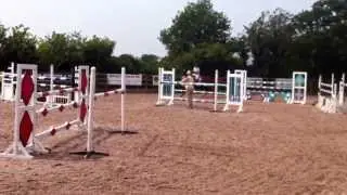 Rachel Gilbert & Damsel 2nd in the foxhunter at church farm