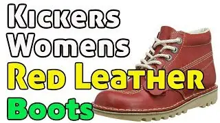 Kickers Womens Red Leather Kick Hi Boots