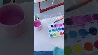 Ради эксперимента написала этюд детскими красками/#shorts #watercolorpainting #speedpaint #art #demo