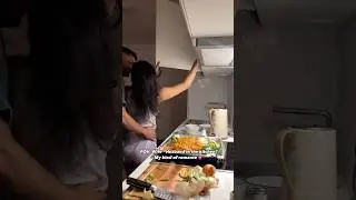 My kind of romance in the kitchen!👩&zwj;🍳🤍 #kitchen #romance #couplegoals #chickenrecipes #cozyliving
