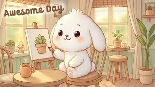 Awesome Day Lofi 🌳✨ 4 Hour Happy Lofi Song 🥤 Cute Lofi Bunny 🐰 cute & relaxing music ☕ Lofi Hip Hop