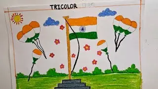 TitleTricolour Drawing 🇮🇳 | Indian Flag Creative Art | Patriotic Drawing