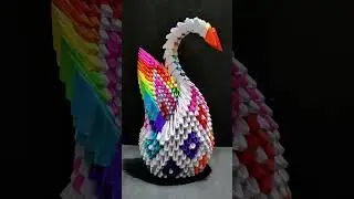 Rainbow Colorful Swan 🦢🌈 | Stunning 3D Origami Art  🦢🌈 #youtubeshorts #origami #adorablecrafts #art