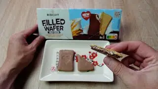 Biscuit International Filled Wafer Milk & Kokoa 🍫 Schmeckt die g&uuml;nstige Sorte wie kinder Cards ?  🤔