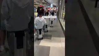 Kids Riding SE3Mini-T Smart Suitcases in Mall | Charging on the Go!