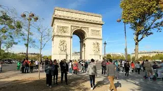 PARIS FRANCE LOUVRE PYRAMID TO ARC DE TRIOMPHE (inc. CHAMPS ELYSEES , PLACE DE LA CONCORDE) 4K WALK