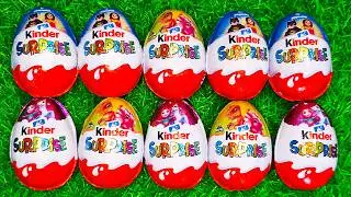 10 Surprise Chocolate Kinder Surprise Unpacking and Amazing Toys Inside Eggs ASMR Satisfying Video