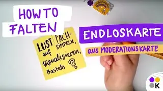 Endlosklappkarte aus einer Moderationskarte mit Handlettering