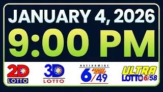 9PM PCSO LOTTO RESULTS TODAY JANUARY 4, 2026 | SWERTRES EZ2