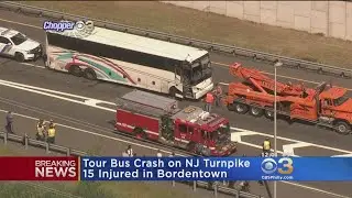15 People Injured After Tractor-Trailer, Charter Bus Crash On New Jersey Turnpike