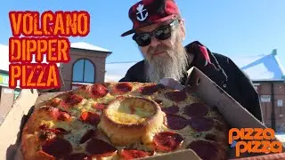 Пробую новую пиццу Volcano Dipper от Pizza Pizza (чесночный вулкан!).