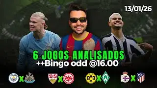 PALPITES E APOSTAS DE FUTEBOL PARA HOJE 13 01 2026 + BILHETE PRONTO (TER&Ccedil;A-FEIRA)